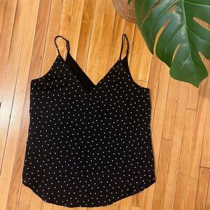 Express Black Polka Dot V-Neck Cami